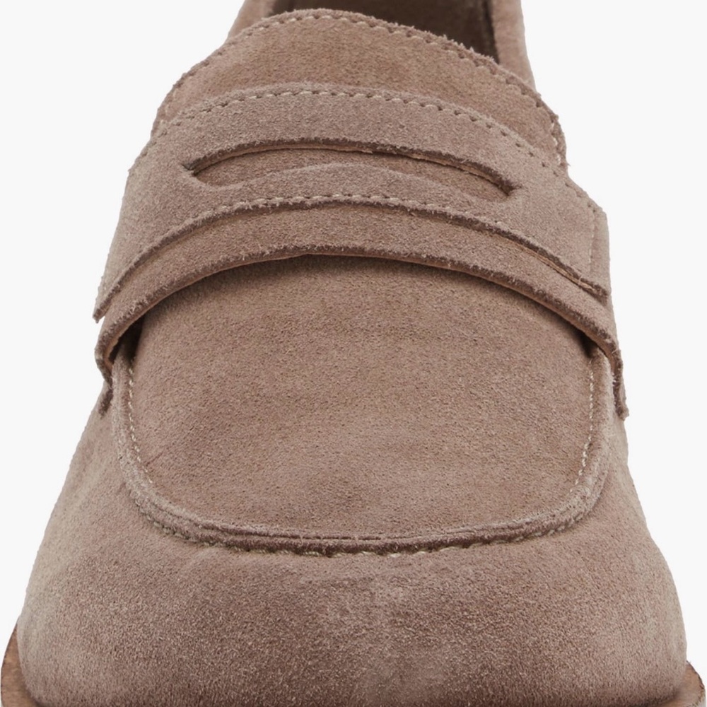 All Saints Taupe Suede Slip-On Loafers